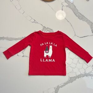 Old Navy Red Llama Long Sleeve Tee
